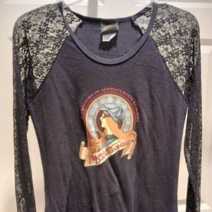 Harley-Davidson 100 Year Anniversary Black Lace Ladies Med Excellent Condition